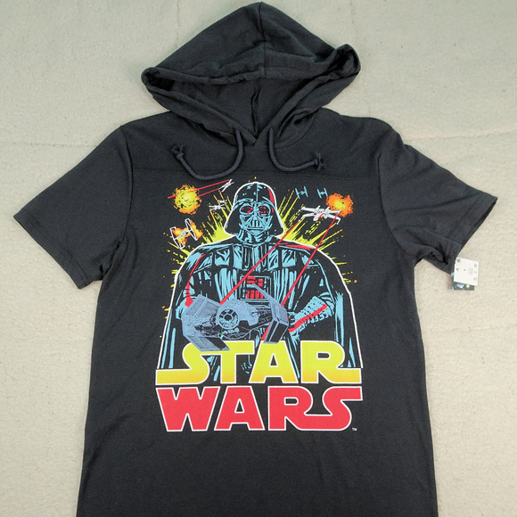 Star Wars Darth Vader Short Sleeve Black Hoodie - Picture 1 of 5